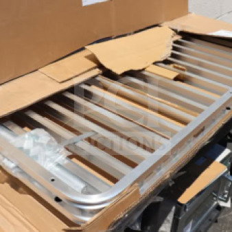Regency 600RIR16KD 16 Pan Aluminum Rack unassembled, original packaging torn, may miss small parts.