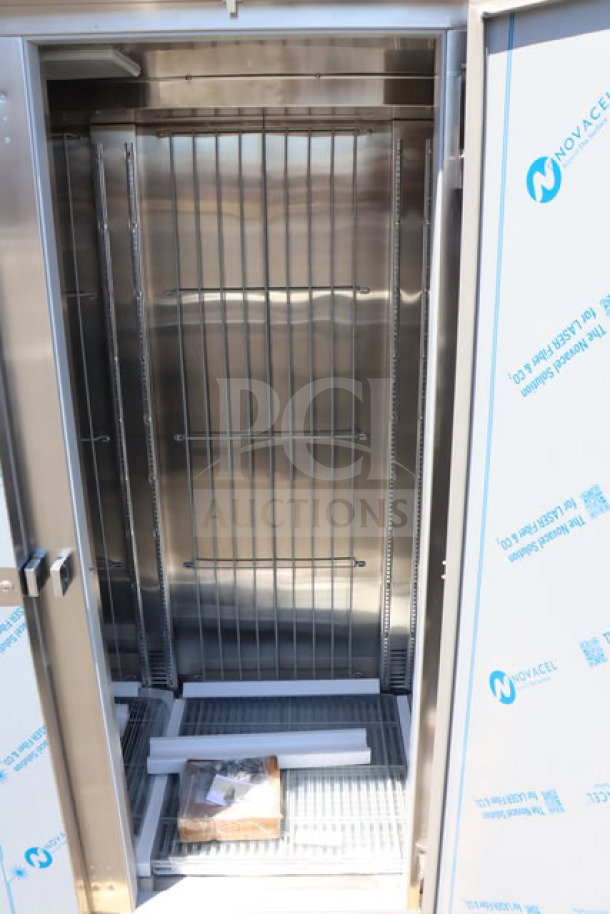 Beverage-Air HFPS3HC-1S 78" 3-door freezer with 9 wire shelves, minor dents on back and right side, tested, works great.