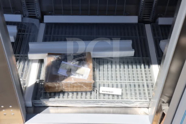 Beverage-Air HFPS3HC-1S 78" 3 Door Reach-In Freezer. New, minor dents. Includes 9 wire shelves, casters. Serial #15709821.
