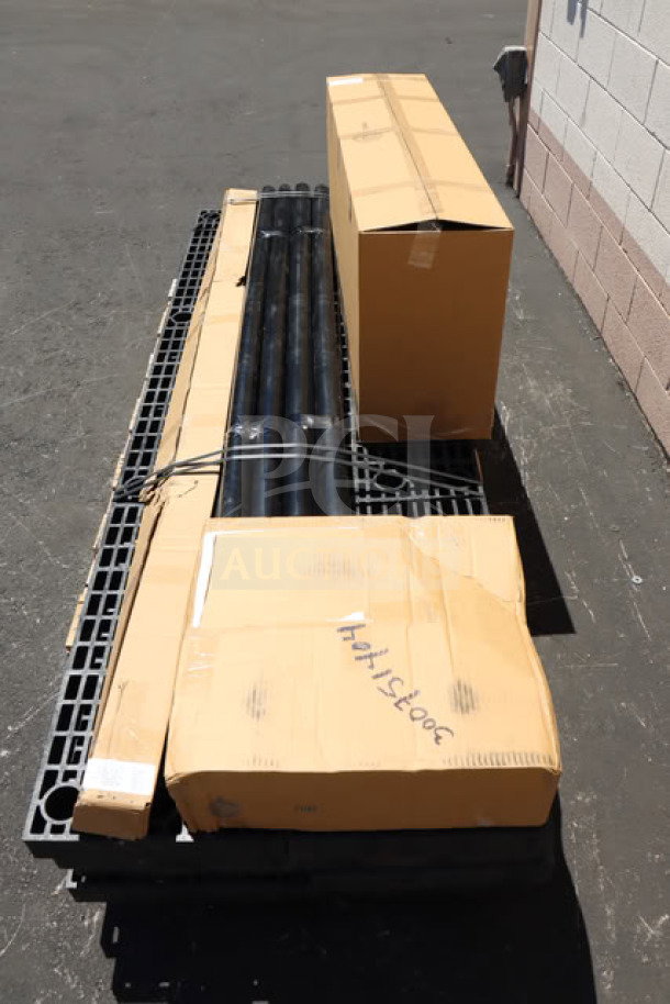 BRAND NEW SPC Retail SM967205P Benchmaster Pyramid Display, 96"x63"x90", black plastic, out of packaging, may miss parts.