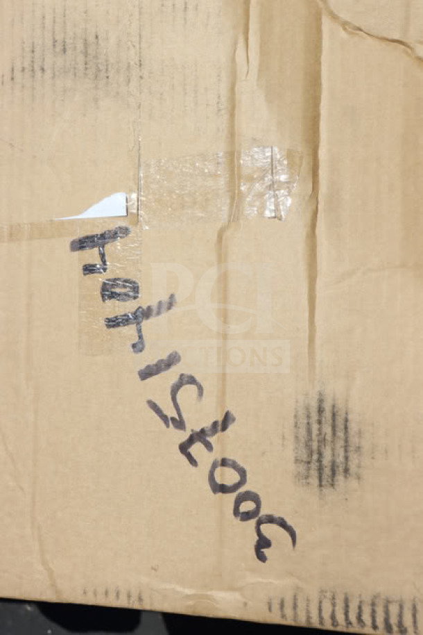 Cardboard box labeled, possibly containing SPC Retail SM967205P Benchmaster display, out of original packaging.