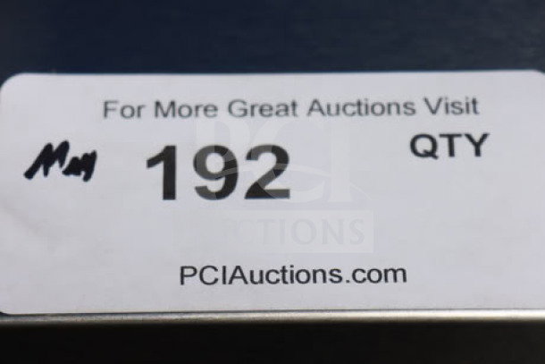 Avantco T3600B Conveyor Toaster tag showing lot number 192, with auction site address and quantity indicator.