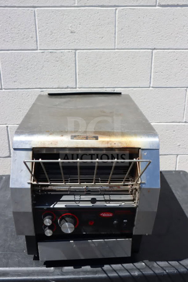Hatco TQ-800H Toast Qwik Conveyor Toaster, 3" opening, 208V, serial 5684392506, used condition, stainless steel exterior.