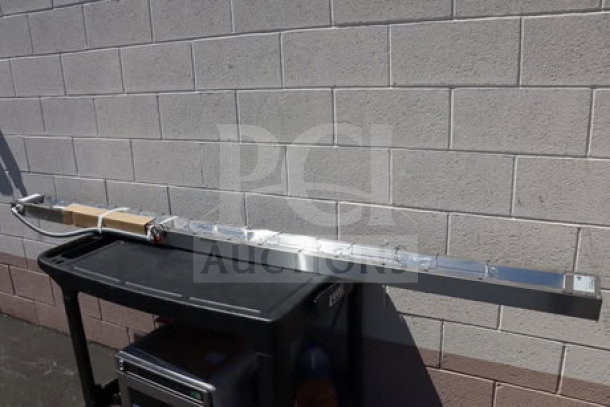 Hatco GR-96 Glo-Ray 96" stainless steel infrared warmer, new, infinite controls, 240V, 1,725W, S/N: 7059292605.