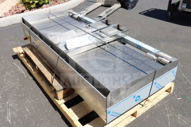 Brand new Vulcan MSA-72-102 72" countertop liquid propane griddle, 162,000 BTU, with snap-action thermostatic controls, scratch-n-dent condition.