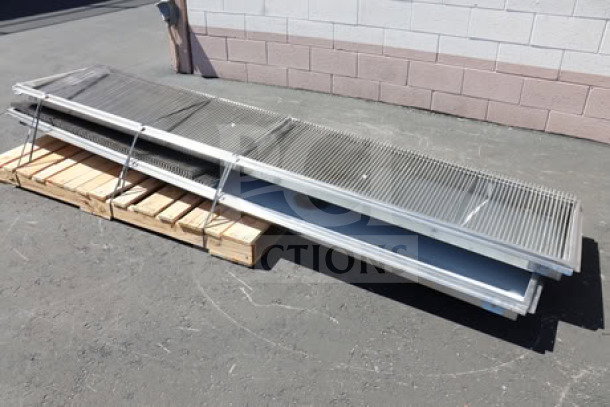 Regency 600FT1260SS 12" x 60" stainless steel floor trough with grate, brand new scratch-n-dent, on pallet, 2 pieces.