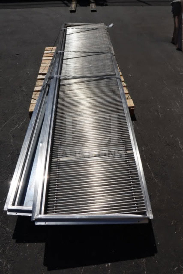 Regency 600FT1260SS 12"x60" stainless steel floor trough with grate, brand new scratch-n-dent condition, 2 units.