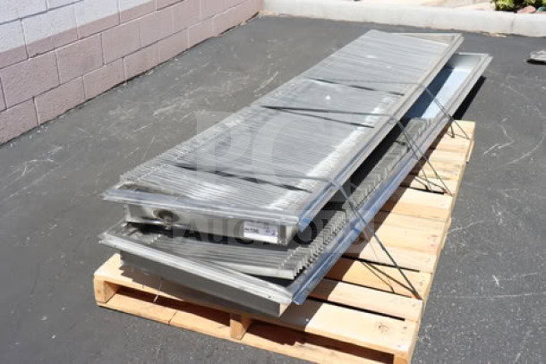 BRAND NEW SCRATCH-N-DENT Regency 600FT1260SS 12"x60" stainless steel floor trough with grate on pallet.