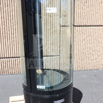 Avantco BCR-15-HC black circular glass refrigerated display case, 115V, scratch-n-dent, S/N: 1829701300067, new condition.