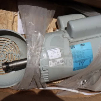 WEG Rolled Steel 2HP Motor, Model Z00218ET1C052721, 1Ph 208-230V, new condition, visible labels with specifications.