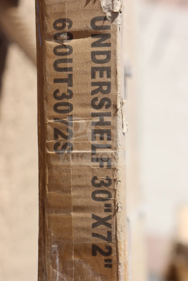 Regency 600UT3072S undershelf packaging, showing "UNDERSHELF 30' X 72'" marking. Original packaging is damaged.
