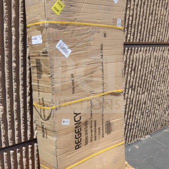 Regency 600TSB2460S 24"x60" stainless steel work table in damaged box. Includes 4" backsplash and undershelf.