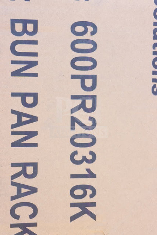 Regency 600PR20316K 20 Pan End Load Stainless Steel Bun Rack, packaging damaged, unassembled.