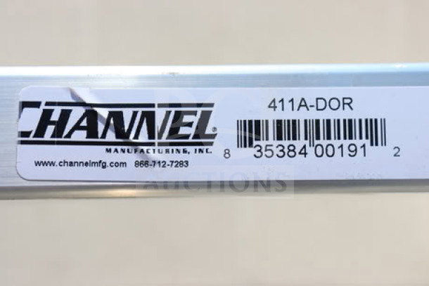 BRAND NEW Channel 411A-DOR double section side load aluminum bun pan oven rack. 40 pan capacity. Superficial scratches, dings.