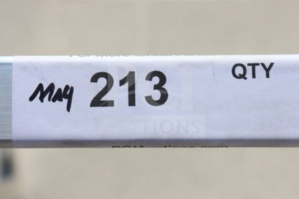Channel 411A-DOR aluminum bun pan rack for 40 pans. New, out of packaging, with minor scratches. Tag reads "Qty May 213."