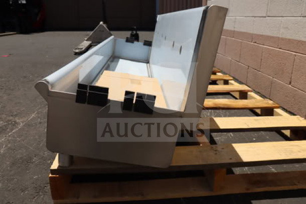Regency 600HSMS1872 72" x 17.5" wall-mounted hand sink, new condition, for three 8" center faucets, on pallet.