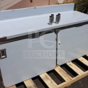 Advance Tabco CK-SS-306M 30" x 72" work table, stainless steel, scratch-n-dent, cabinet base, mid shelf, 5" backsplash.