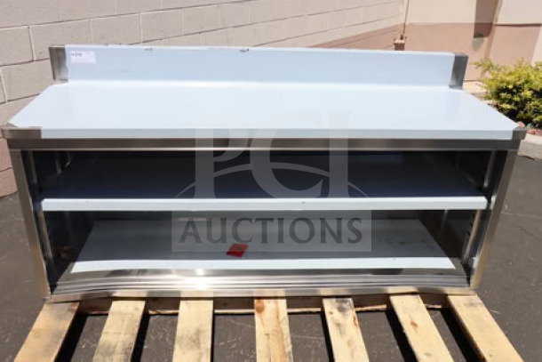 Advance Tabco CK-SS-306M 30" x 72" work table, brand new, 14 gauge, cabinet base, mid shelf, 5" backsplash, model CF-SS366M.