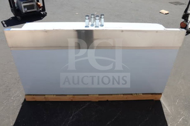 Advance Tabco CK-SS-306M work table, 30"x72", 14-gauge, scratch-n-dent, cabinet base, mid shelf, 5" backsplash, new condition.