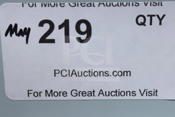 Auction information tag displaying "May 219 QTY" and "PCIAuctions.com."