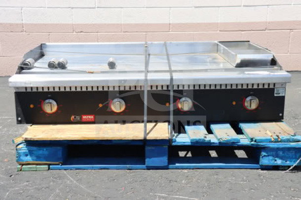 Cooking Performance Group GU-CPG-48-M Ultra Series 48" chrome-plated electric countertop griddle. Scratched & dented. Serial #CPG65036458611.