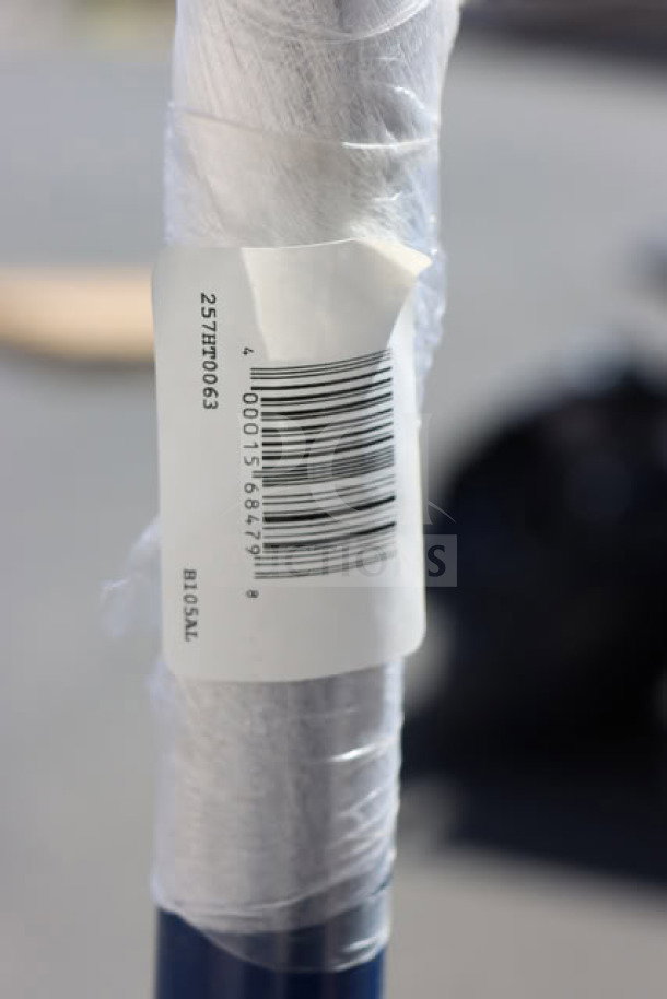 Lavex 257HT0063 steel drum hand truck, brand new, with barcode label. Features 900 lb capacity, 10" iron and 6" rubber wheels.