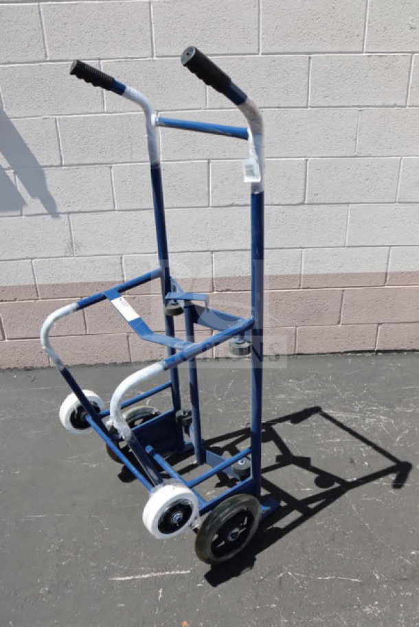 BRAND NEW Lavex 257HT0063 Steel Drum Hand Truck, 900 lb. capacity, 10" iron and 6" rubber wheels, un-boxed.