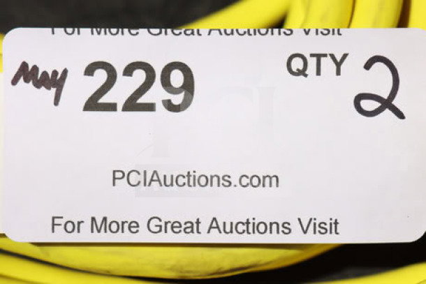 BRAND NEW! Extension Cord Set, 15A 125V 1875W. Suitable for Outdoor Use. Yellow cords. Quantity: 2.