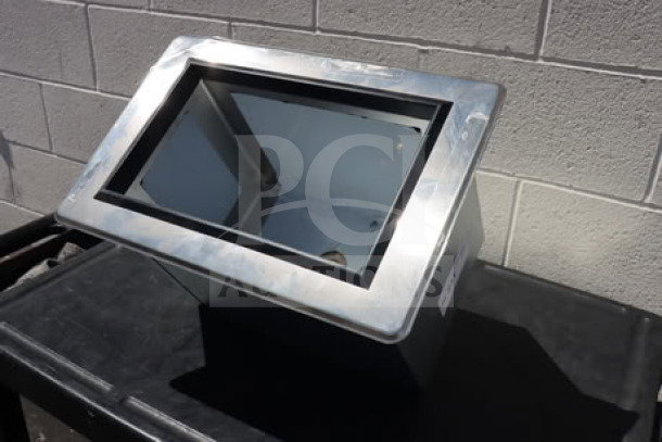 Advance Tabco D-12-IBL-X 12"x18" drop-in ice bin in new scratch-n-dent condition, holds 23 lbs, visible stainless steel finish.