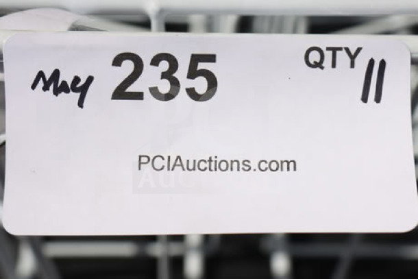 BRAND NEW 20-Compartment Soup Bowl Catering Rack, wire construction, out of packaging, quantity label marked "QTY 11".