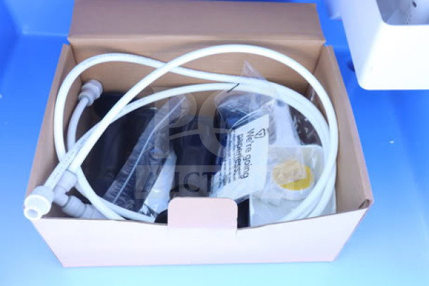 Brand new Avantco Ice UC-H-160-A undercounter ice machine accessories, in box, with wiring and connectors.