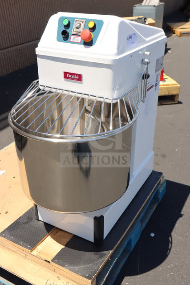 Estella SM60 60 Qt. Spiral Dough Mixer, 220V, 4 HP, out of original packaging, possible scratches/dents, serial #348SM60122500061.
