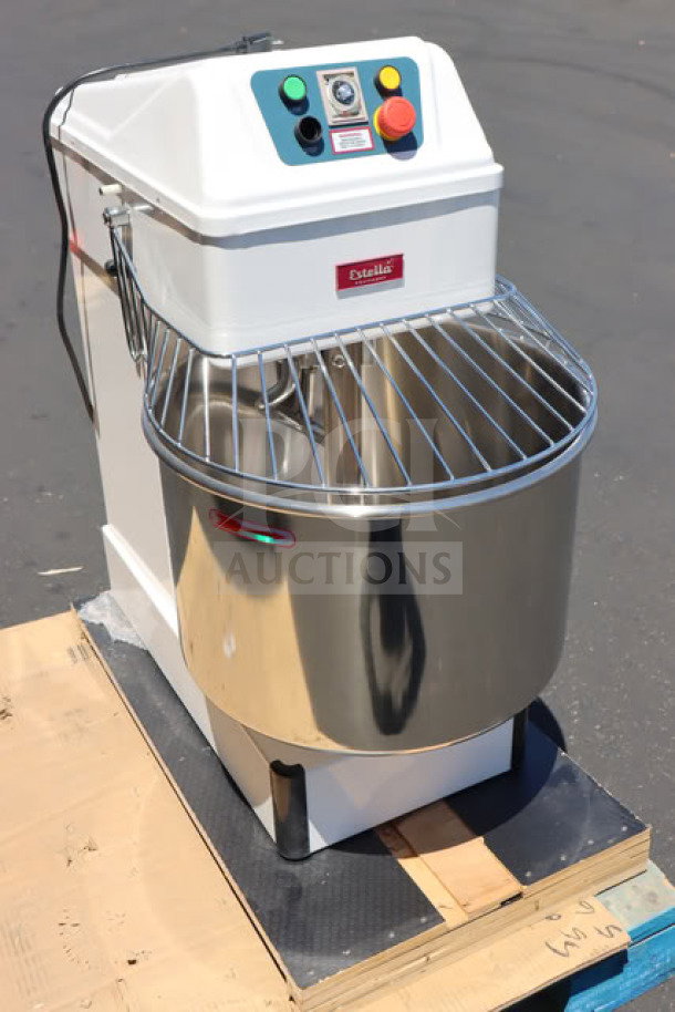 Estella SM60 60 Qt. spiral dough mixer, 220V, 4 HP, out of packaging, potential scratches/dents, serial #348SM60122500061.