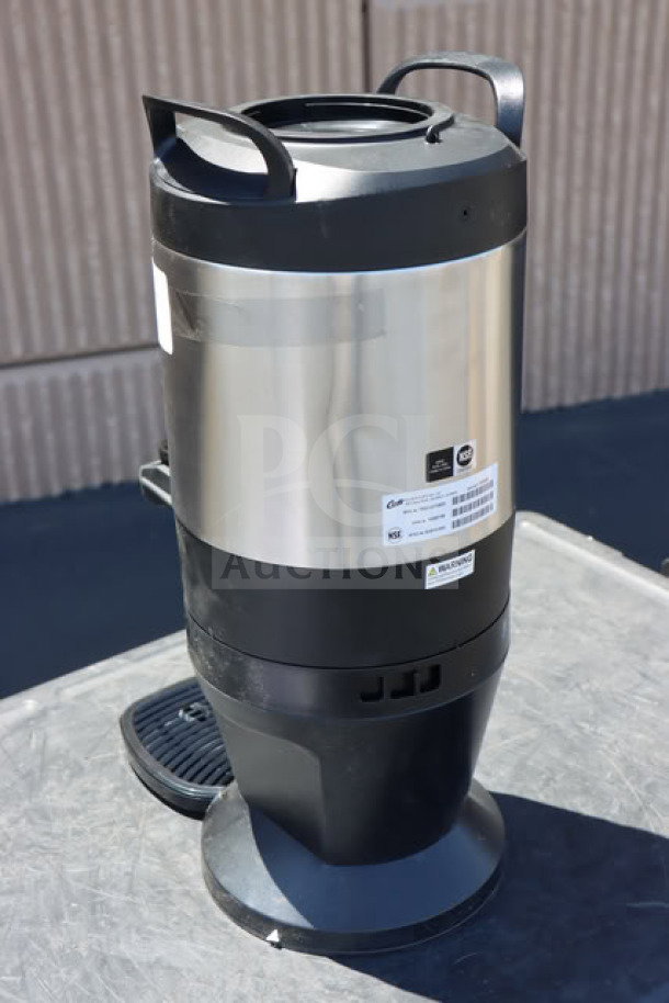 BRAND NEW Curtis TXSG1501S600 ThermoPro 1.5 Gallon Vacuum Server, stainless steel with stylized base, serial #15282188.