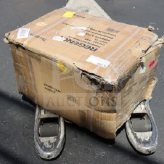 Brand new Regency 600GT15 30 lb. grease trap in damaged packaging. PDI certified, 15 GPM, 2" non-threaded connections.