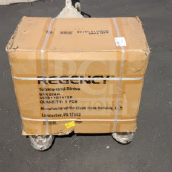 Regency 24" x 18 3/4" underbar sink in original box, model 600B1101412R, new, featuring one bowl and right drainboard.