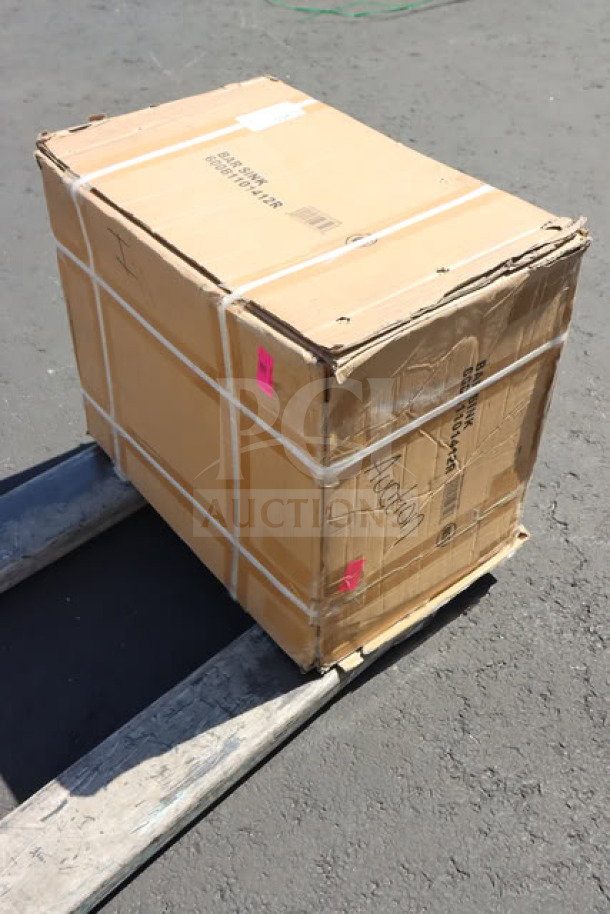 Brand new Regency 24" x 18 3/4" underbar sink with right drainboard, model 600B1101412R, boxed and sealed.
