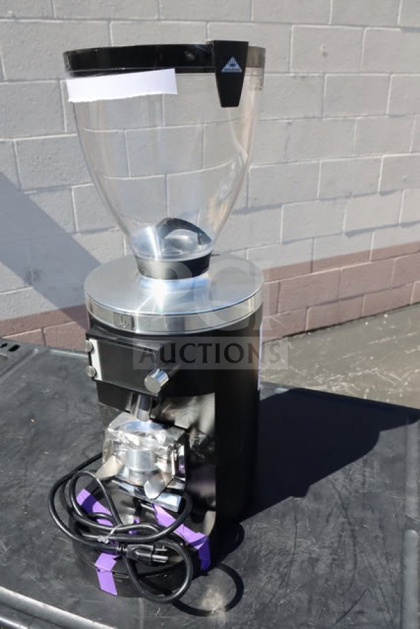 Mahlkonig E80W GBS espresso grinder, 4 lb. capacity, black, 120V, with Grind-by-Sync technology. Serial #948648. Excellent condition.