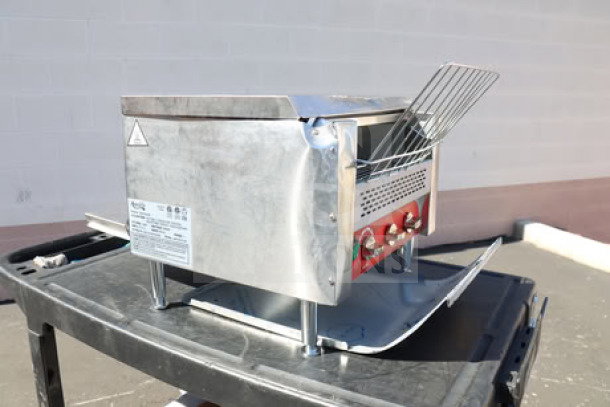 Brand new Avantco T3600B conveyor toaster, 14.5" wide, 3" opening, 3600W, bent prong, serial 5002725184T3600B.