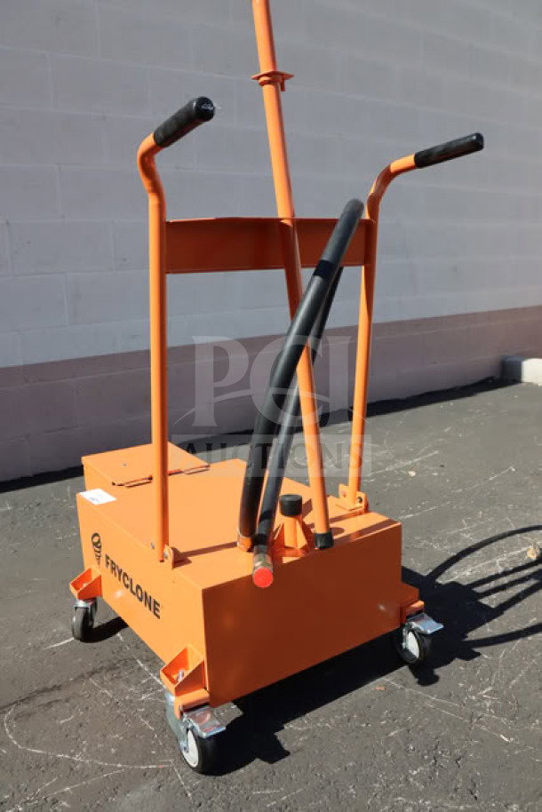 BRAND NEW Fryclone 259DISP100 Fryer Oil Disposal Unit, 100 lb capacity. Out of packaging, with minor transport dings.