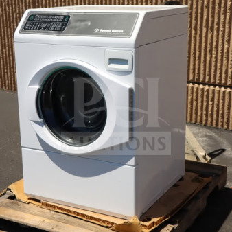 Brand new Speed Queen FF7012WN 3.5 cu. ft. front load washer, right hinged, front control, scratch-n-dent, on wooden pallet.