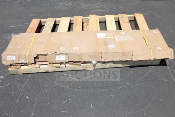Regency Space Solutions 600LC16125KK locker, new, unassembled, in severely ripped box on wooden pallet.