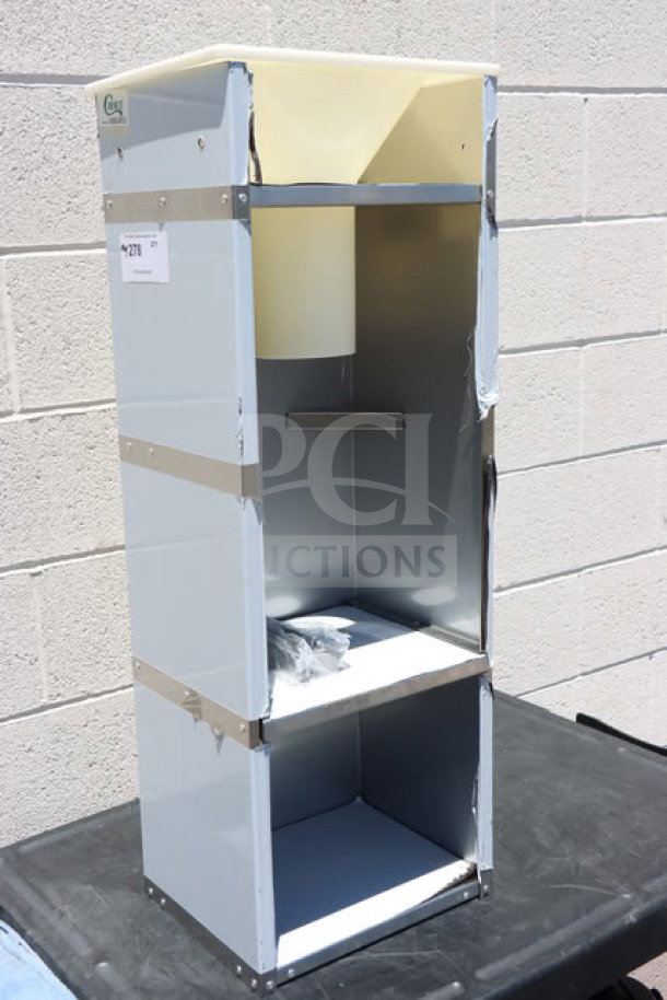 Brand new Choice 130BGGRICE Ice Bagger for 8 lb., 10 lb., and 20 lb. bags, scratch-n-dent condition, with visible shipping labels.
