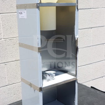 Brand new Choice 130BGGRICE Ice Bagger for 8 lb., 10 lb., and 20 lb. bags, scratch-n-dent condition, with visible shipping labels.