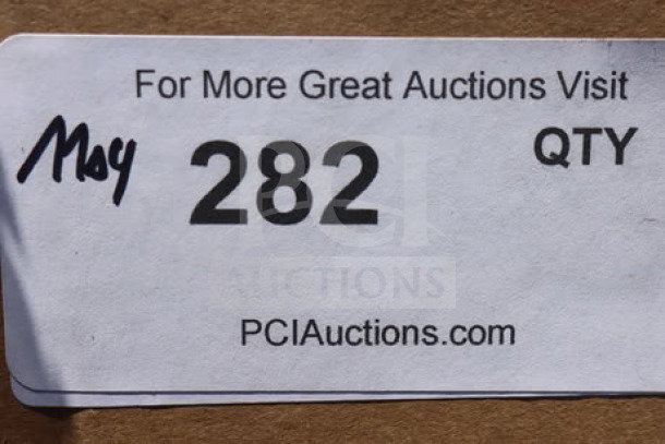 Vollrath 97181 bussing cart, 3 shelves, 31"x18"x34", brand new in box, perfect condition. Auction tag reads "May 282 QTY."