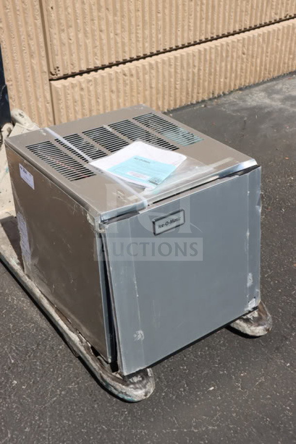 Brand new Ice-O-Matic CIM0320HA90 ice machine, air-cooled, 22", 325 lb capacity, scratch-n-dent, missing exterior panel hardware.