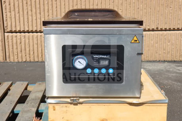 VacPak-It VMC16 Chamber Vacuum Packaging Machine, 16" seal bar, oil pump, 120V, out of packaging, minor scratches.