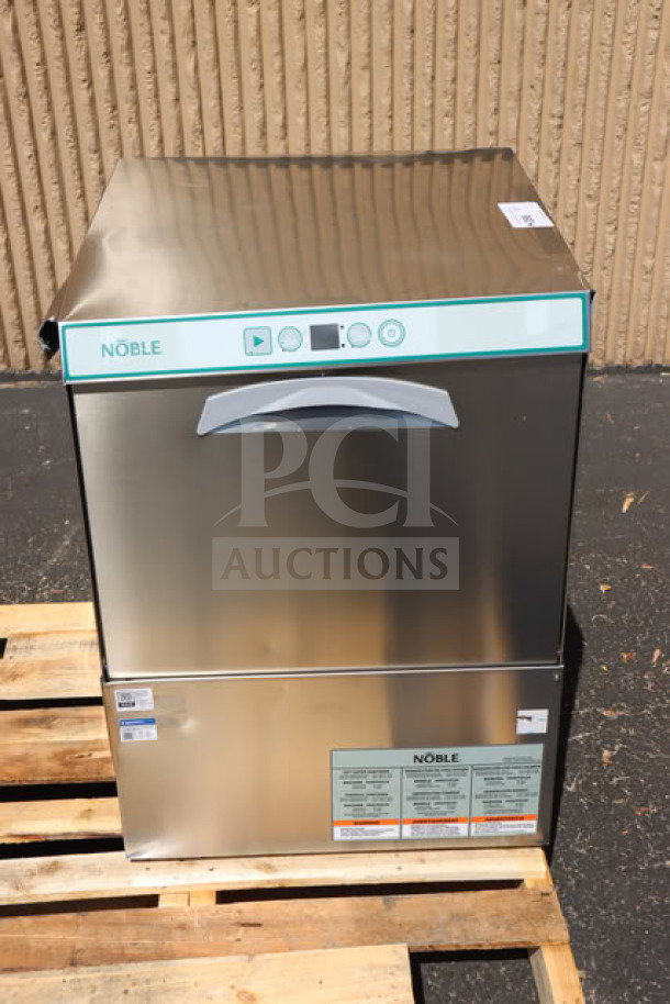 Noble Warewashing LT-UC24 undercounter dishwasher, scratch-n-dent condition, stainless steel, low-temperature, 120V, 1 phase.