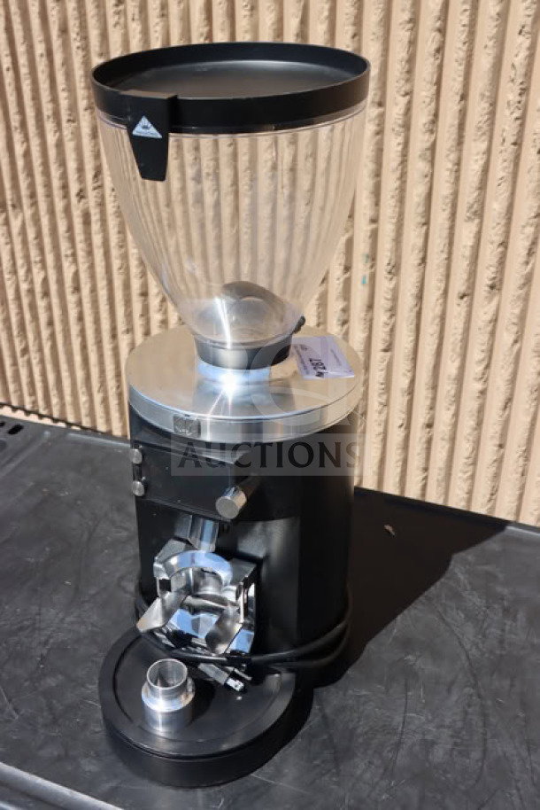 NEW scratch-n-dent Mahlkonig E80W GBS espresso grinder, 4 lb. capacity, black, visible serial No. 927131, 120V.