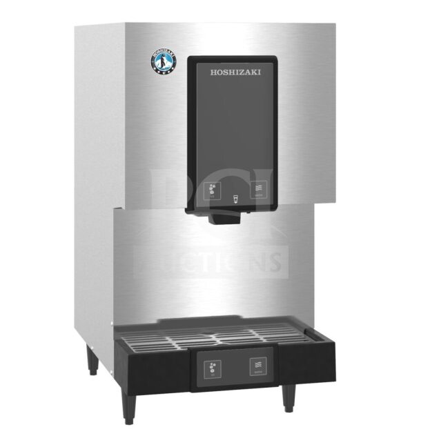 Hoshizaki DCM-271BAK ice maker and water dispenser, ADA compliant, air-cooled, 10 lb capacity, minor scratches, serial #Q01166M.